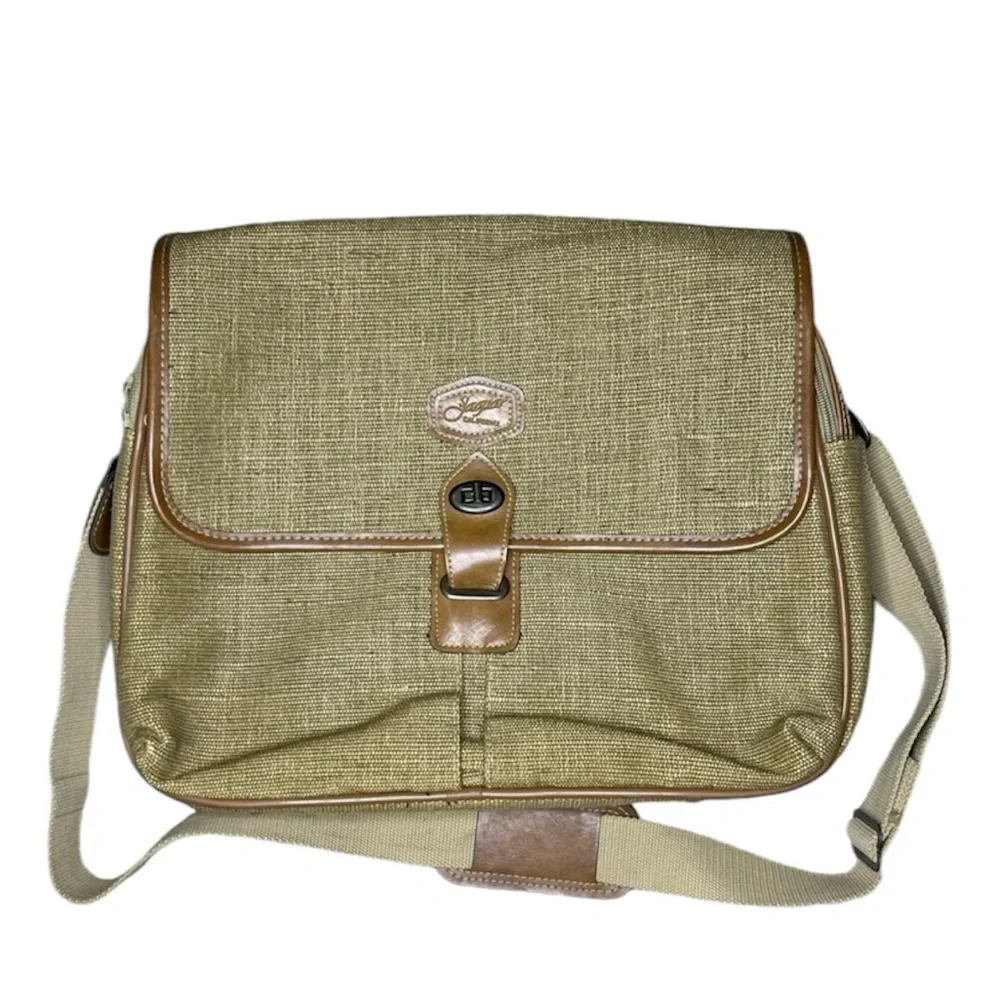 Jaguar California canvas and leather messenger bag